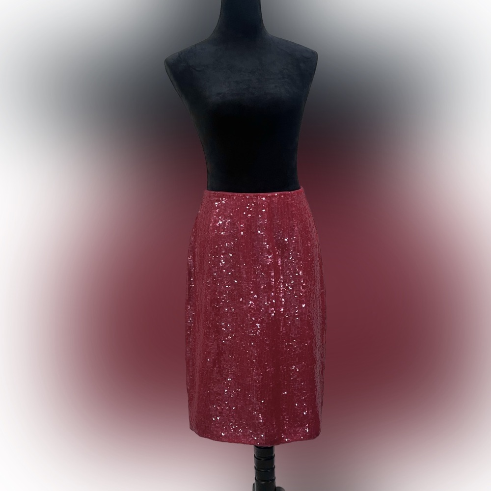 Sequins Pencil Skirt in Fuchsia Hot Pink | Size 4 - Picture 5 of 5